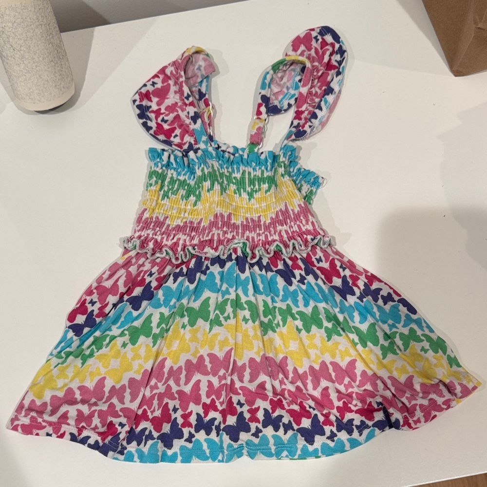 Posh Peanut Floral and Stripe Dress - Pink, Blue, Yellow